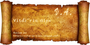 Vitáris Alex névjegykártya